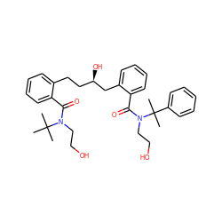 CC(C)(C)N(CCO)C(=O)c1ccccc1CC[C@@H](O)Cc1ccccc1C(=O)N(CCO)C(C)(C)c1ccccc1 ZINC000014944210