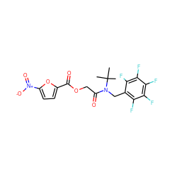 CC(C)(C)N(Cc1c(F)c(F)c(F)c(F)c1F)C(=O)COC(=O)c1ccc([N+](=O)[O-])o1 ZINC000066252310