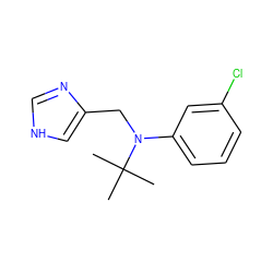 CC(C)(C)N(Cc1c[nH]cn1)c1cccc(Cl)c1 ZINC000095564149