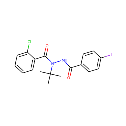 CC(C)(C)N(NC(=O)c1ccc(I)cc1)C(=O)c1ccccc1Cl ZINC000103181153