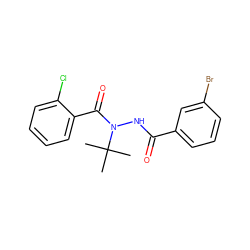 CC(C)(C)N(NC(=O)c1cccc(Br)c1)C(=O)c1ccccc1Cl ZINC000103179464