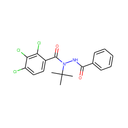 CC(C)(C)N(NC(=O)c1ccccc1)C(=O)c1ccc(Cl)c(Cl)c1Cl ZINC000103183500