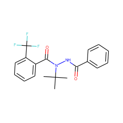 CC(C)(C)N(NC(=O)c1ccccc1)C(=O)c1ccccc1C(F)(F)F ZINC000034558884