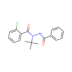 CC(C)(C)N(NC(=O)c1ccccc1)C(=O)c1ccccc1Cl ZINC000034332008