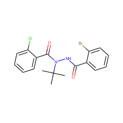 CC(C)(C)N(NC(=O)c1ccccc1Br)C(=O)c1ccccc1Cl ZINC000103179455