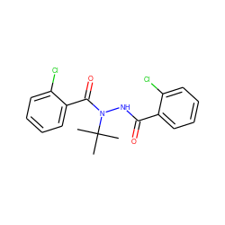 CC(C)(C)N(NC(=O)c1ccccc1Cl)C(=O)c1ccccc1Cl ZINC000034611372