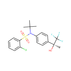 CC(C)(C)N(c1ccc([C@](C)(O)C(F)(F)F)cc1)S(=O)(=O)c1ccccc1Cl ZINC000084711944