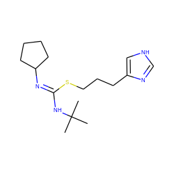 CC(C)(C)N/C(=N/C1CCCC1)SCCCc1c[nH]cn1 ZINC000073195642