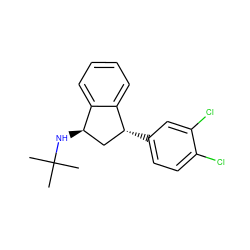 CC(C)(C)N[C@@H]1C[C@@H](c2ccc(Cl)c(Cl)c2)c2ccccc21 ZINC000013835789