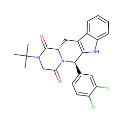 CC(C)(C)N1CC(=O)N2[C@@H](Cc3c([nH]c4ccccc34)[C@H]2c2ccc(Cl)c(Cl)c2)C1=O ZINC000066112011