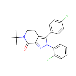 CC(C)(C)N1CCc2c(nn(-c3ccccc3Cl)c2-c2ccc(Cl)cc2)C1=O ZINC000040938611