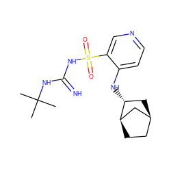 CC(C)(C)NC(=N)NS(=O)(=O)c1cnccc1N[C@@H]1C[C@H]2CC[C@@H]1C2 ZINC000071316726