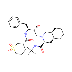 CC(C)(C)NC(=O)[C@@H]1C[C@@H]2CCCC[C@@H]2CN1C[C@@H](O)[C@H](Cc1ccccc1)NC(=O)[C@@H]1CCCS(=O)(=O)C1 ZINC000027985985