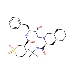 CC(C)(C)NC(=O)[C@@H]1C[C@@H]2CCCC[C@@H]2CN1C[C@@H](O)[C@H](Cc1ccccc1)NC(=O)[C@H]1CCCS(=O)(=O)C1 ZINC000028003613