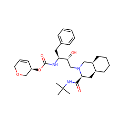 CC(C)(C)NC(=O)[C@@H]1C[C@@H]2CCCC[C@@H]2CN1C[C@@H](O)[C@H](Cc1ccccc1)NC(=O)O[C@@H]1C=CCOC1 ZINC000014942901