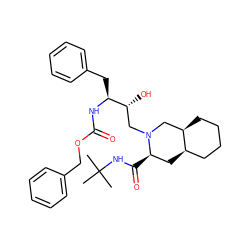 CC(C)(C)NC(=O)[C@@H]1C[C@@H]2CCCC[C@@H]2CN1C[C@@H](O)[C@H](Cc1ccccc1)NC(=O)OCc1ccccc1 ZINC000026741769