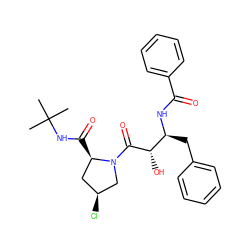 CC(C)(C)NC(=O)[C@@H]1C[C@H](Cl)CN1C(=O)[C@@H](O)[C@H](Cc1ccccc1)NC(=O)c1ccccc1 ZINC000013471997