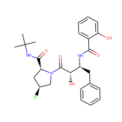 CC(C)(C)NC(=O)[C@@H]1C[C@H](Cl)CN1C(=O)[C@@H](O)[C@H](Cc1ccccc1)NC(=O)c1ccccc1O ZINC000013472000