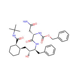 CC(C)(C)NC(=O)[C@@H]1CCCC[C@@H]1C[C@@H](O)[C@H](Cc1ccccc1)NC(=O)[C@H](CC(N)=O)NC(=O)OCc1ccccc1 ZINC000026653810