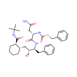 CC(C)(C)NC(=O)[C@@H]1CCCC[C@H]1C[C@@H](O)[C@H](Cc1ccccc1)NC(=O)[C@H](CC(N)=O)NC(=O)OCc1ccccc1 ZINC000026653815