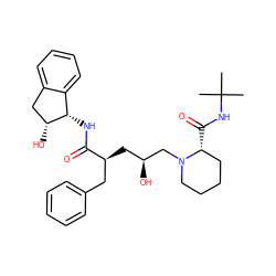 CC(C)(C)NC(=O)[C@@H]1CCCCN1C[C@@H](O)C[C@@H](Cc1ccccc1)C(=O)N[C@H]1c2ccccc2C[C@H]1O ZINC000027087502