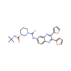 CC(C)(C)NC(=O)[C@@H]1CCCN(C(=O)Nc2ccc3nc(-c4ccco4)c(-c4ccco4)nc3c2)C1 ZINC000028703010