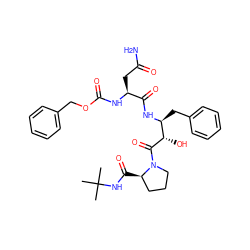 CC(C)(C)NC(=O)[C@@H]1CCCN1C(=O)[C@@H](O)[C@H](Cc1ccccc1)NC(=O)[C@H](CC(N)=O)NC(=O)OCc1ccccc1 ZINC000003927202