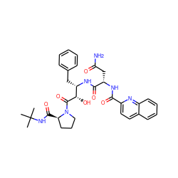 CC(C)(C)NC(=O)[C@@H]1CCCN1C(=O)[C@@H](O)[C@H](Cc1ccccc1)NC(=O)[C@H](CC(N)=O)NC(=O)c1ccc2ccccc2n1 ZINC000027410779