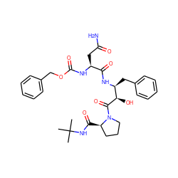 CC(C)(C)NC(=O)[C@@H]1CCCN1C(=O)[C@H](O)[C@H](Cc1ccccc1)NC(=O)[C@H](CC(N)=O)NC(=O)OCc1ccccc1 ZINC000027417460