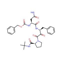 CC(C)(C)NC(=O)[C@@H]1CCCN1C(=O)C(=O)[C@H](Cc1ccccc1)NC(=O)[C@H](CC(N)=O)NC(=O)OCc1ccccc1 ZINC000027419516