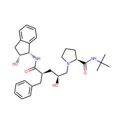 CC(C)(C)NC(=O)[C@@H]1CCCN1C[C@@H](O)C[C@@H](Cc1ccccc1)C(=O)N[C@H]1c2ccccc2C[C@H]1O ZINC000027082629