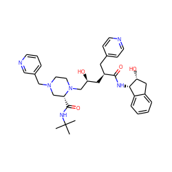 CC(C)(C)NC(=O)[C@@H]1CN(Cc2cccnc2)CCN1C[C@@H](O)C[C@@H](Cc1ccncc1)C(=O)N[C@H]1c2ccccc2C[C@H]1O ZINC000026671320