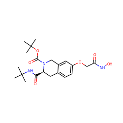 CC(C)(C)NC(=O)[C@@H]1Cc2ccc(OCC(=O)NO)cc2CN1C(=O)OC(C)(C)C ZINC000045385520