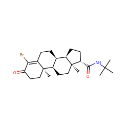 CC(C)(C)NC(=O)[C@H]1CC[C@@H]2[C@@H]3CCC4=C(Br)C(=O)CC[C@]4(C)[C@@H]3CC[C@]12C ZINC000028760015