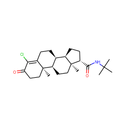 CC(C)(C)NC(=O)[C@H]1CC[C@@H]2[C@@H]3CCC4=C(Cl)C(=O)CC[C@]4(C)[C@@H]3CC[C@]12C ZINC000028758431