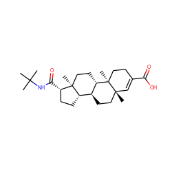 CC(C)(C)NC(=O)[C@H]1CC[C@H]2[C@@H]3CC[C@@]4(C)C=C(C(=O)O)CC[C@]4(C)[C@H]3CC[C@]12C ZINC000095565515