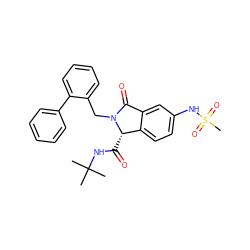 CC(C)(C)NC(=O)[C@H]1c2ccc(NS(C)(=O)=O)cc2C(=O)N1Cc1ccccc1-c1ccccc1 ZINC000143460433