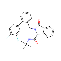 CC(C)(C)NC(=O)[C@H]1c2ccccc2C(=O)N1Cc1ccccc1-c1ccc(F)c(F)c1 ZINC000143846675