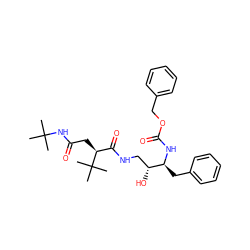 CC(C)(C)NC(=O)C[C@@H](C(=O)NC[C@@H](O)[C@H](Cc1ccccc1)NC(=O)OCc1ccccc1)C(C)(C)C ZINC000014943377