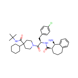 CC(C)(C)NC(=O)C1(C2CCCCC2)CCN(C(=O)[C@@H](Cc2ccc(Cl)cc2)NC(=O)[C@@H]2CCCc3ccccc3[C@@H]2N)CC1 ZINC000095607674