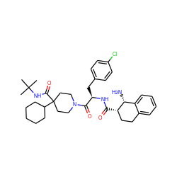 CC(C)(C)NC(=O)C1(C2CCCCC2)CCN(C(=O)[C@@H](Cc2ccc(Cl)cc2)NC(=O)[C@H]2CCc3ccccc3[C@H]2N)CC1 ZINC000028461710