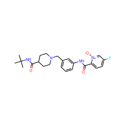 CC(C)(C)NC(=O)C1CCN(Cc2cccc(NC(=O)c3ccc(F)c[n+]3[O-])c2)CC1 ZINC001772593742