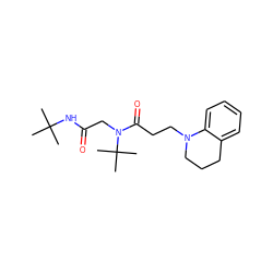 CC(C)(C)NC(=O)CN(C(=O)CCN1CCCc2ccccc21)C(C)(C)C ZINC000004093334