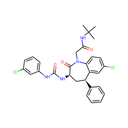 CC(C)(C)NC(=O)CN1C(=O)[C@H](NC(=O)Nc2cccc(Cl)c2)C[C@H](c2ccccc2)c2cc(Cl)ccc21 ZINC000027208601