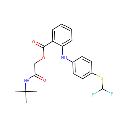 CC(C)(C)NC(=O)COC(=O)c1ccccc1Nc1ccc(SC(F)F)cc1 ZINC000003297289