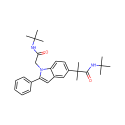 CC(C)(C)NC(=O)Cn1c(-c2ccccc2)cc2cc(C(C)(C)C(=O)NC(C)(C)C)ccc21 ZINC000066102354