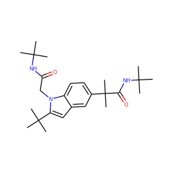 CC(C)(C)NC(=O)Cn1c(C(C)(C)C)cc2cc(C(C)(C)C(=O)NC(C)(C)C)ccc21 ZINC000066099876