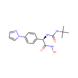 CC(C)(C)NC(=O)N[C@@H](C(=O)NO)c1ccc(-n2cccn2)cc1 ZINC000299819333