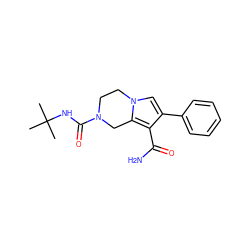 CC(C)(C)NC(=O)N1CCn2cc(-c3ccccc3)c(C(N)=O)c2C1 ZINC000112973877