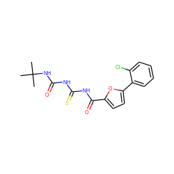 CC(C)(C)NC(=O)NC(=S)NC(=O)c1ccc(-c2ccccc2Cl)o1 ZINC000028566163